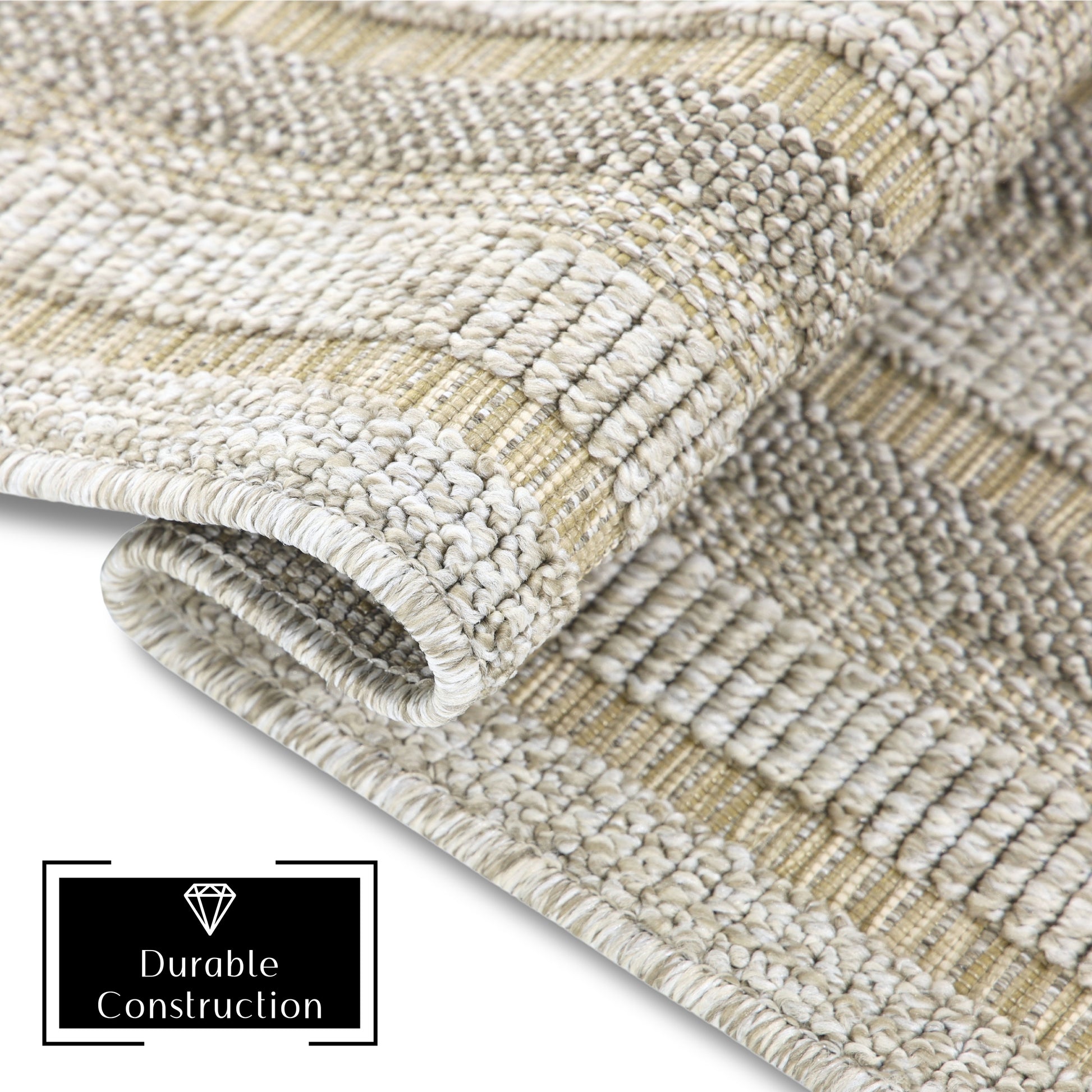 Quick Dry Indoor Outdoor Rug for Patio Backyard Deck Balcony Terrace Garden Pool Side Summer Extra Durable UV Protected Easy to Clean - Erbanica