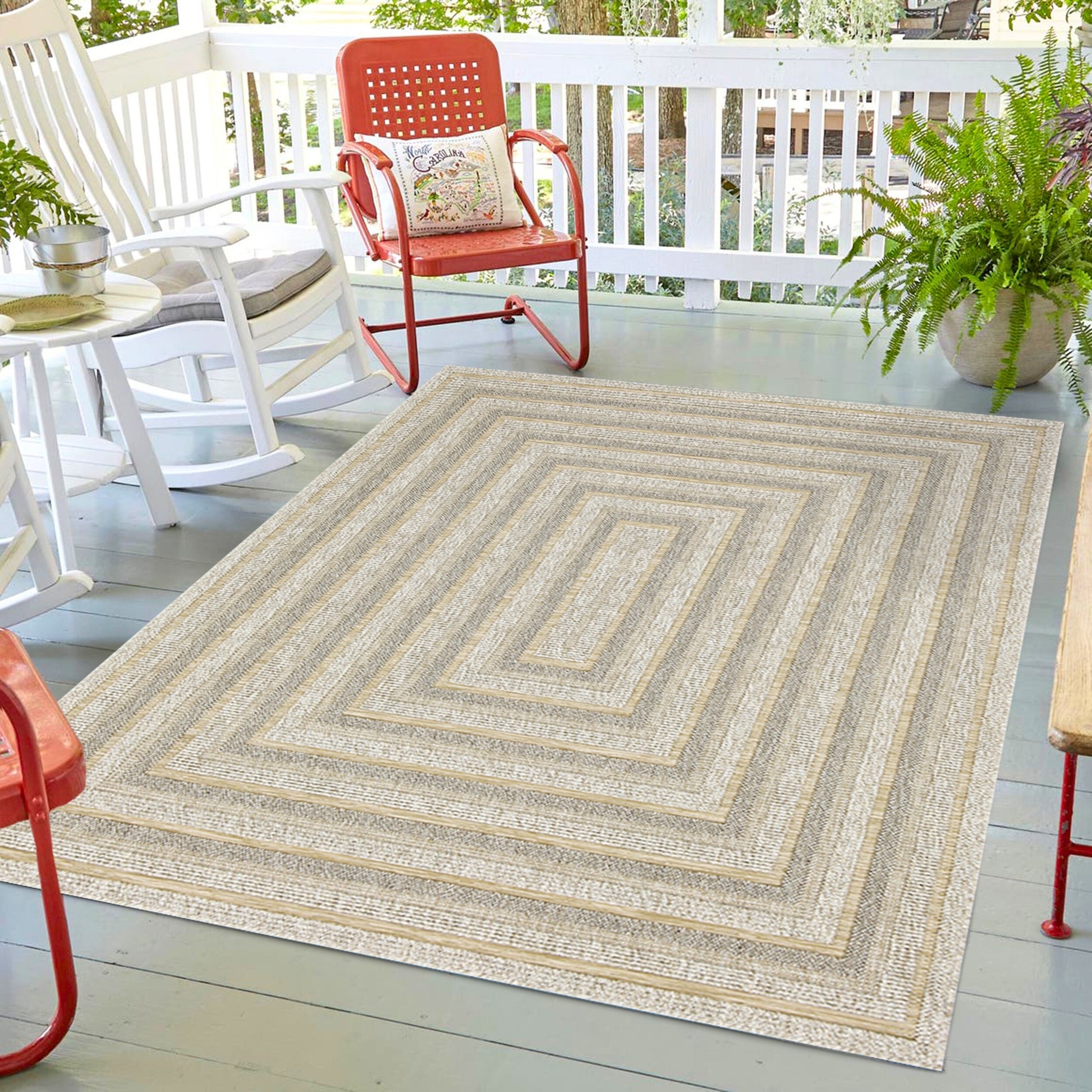 Quick Dry Indoor Outdoor Rug for Patio Backyard Deck Balcony Terrace Garden Pool Side Summer Extra Durable UV Protected Easy to Clean - Erbanica