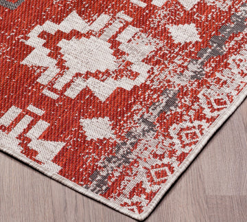 Savanna Red Geometric Premium Indoor-Outdoor Rug