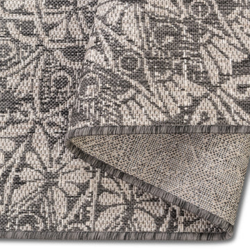Swirling Floral Beige Premium Indoor-Outdoor Rug