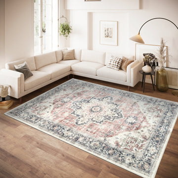 Vintage Coral Premium Washable Runner Rug - Erbanica