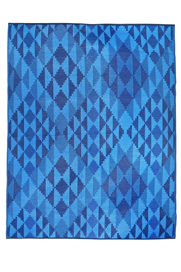 Tapis en plastique réversible intérieur extérieur Blue Band