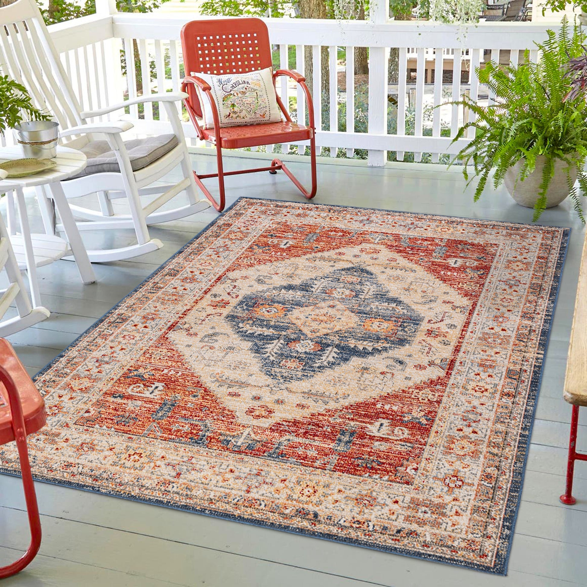 Salsa Transitional Red Premium Soft Touch Indoor Rug for Living Room, Bedroom, Kids' Room and Office - Easy to Clean, Extra Durable, and UV Protected for Indoor-Outdoor use