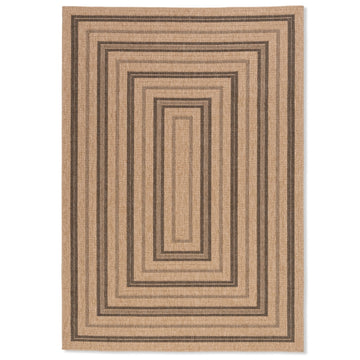 Geometric Illusion Indoor-Outdoor Synthetic Jute Rug