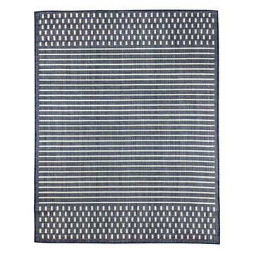 Quick Dry Blue Stripes Indoor Outdoor Rug for Patio Backyard Deck Balcony Terrace