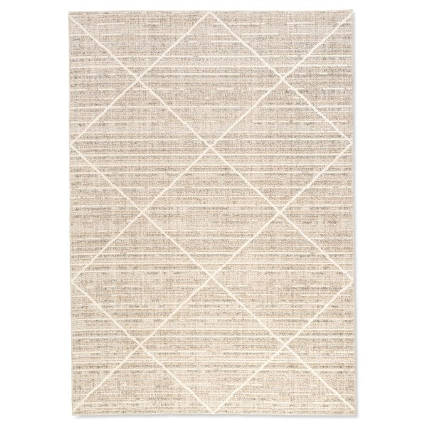 Erbanica Eco-friendly Minimal Diamond Recycled Cotton Rug for Living Room, Bedroom, Home Office | Non Slip, Soft-Textured, Sustainable Area Rug