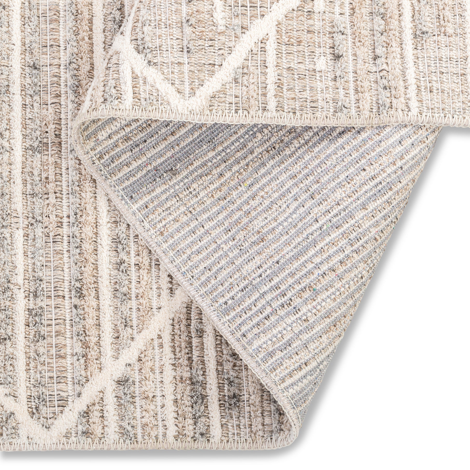 Erbanica Eco-friendly Minimal Diamond Recycled Cotton Rug for Living Room, Bedroom, Home Office | Non Slip, Soft-Textured, Sustainable Area Rug