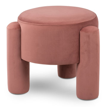 Caleo Blush Velvet 19" Round Stool