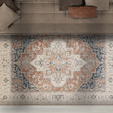 Salsa Transitional Blue Premium Soft Touch Indoor Rug for Living Room, Bedroom, Kids' Room and Office - Easy to Clean, Extra Durable, and UV Protected for Indoor-Outdoor use