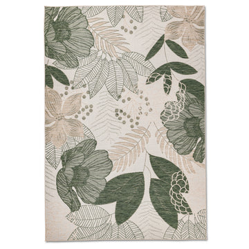 Whispers of Bloom Olive Outdoor Rug - Erbanica