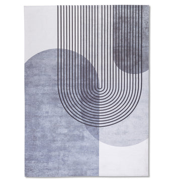 Machine Washable Non Slip Mid Century Indoor Area Rug Living Room, Entryway, Bedroom, Kids Room
