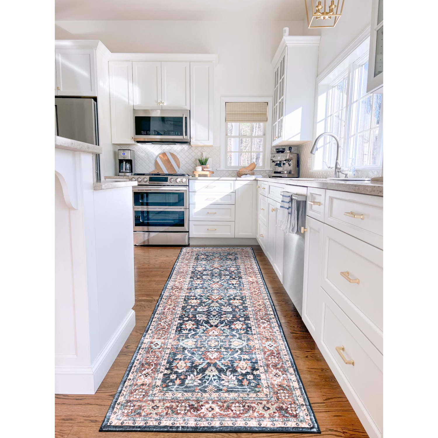 Boho Ultra Soft Plush Deep Blue Runner Rug - Erbanica