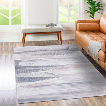 Ultra Soft Touch Durable Abstract Grey Indoor Area Rug Carpet for Living Room, Bedroom, Kids Room