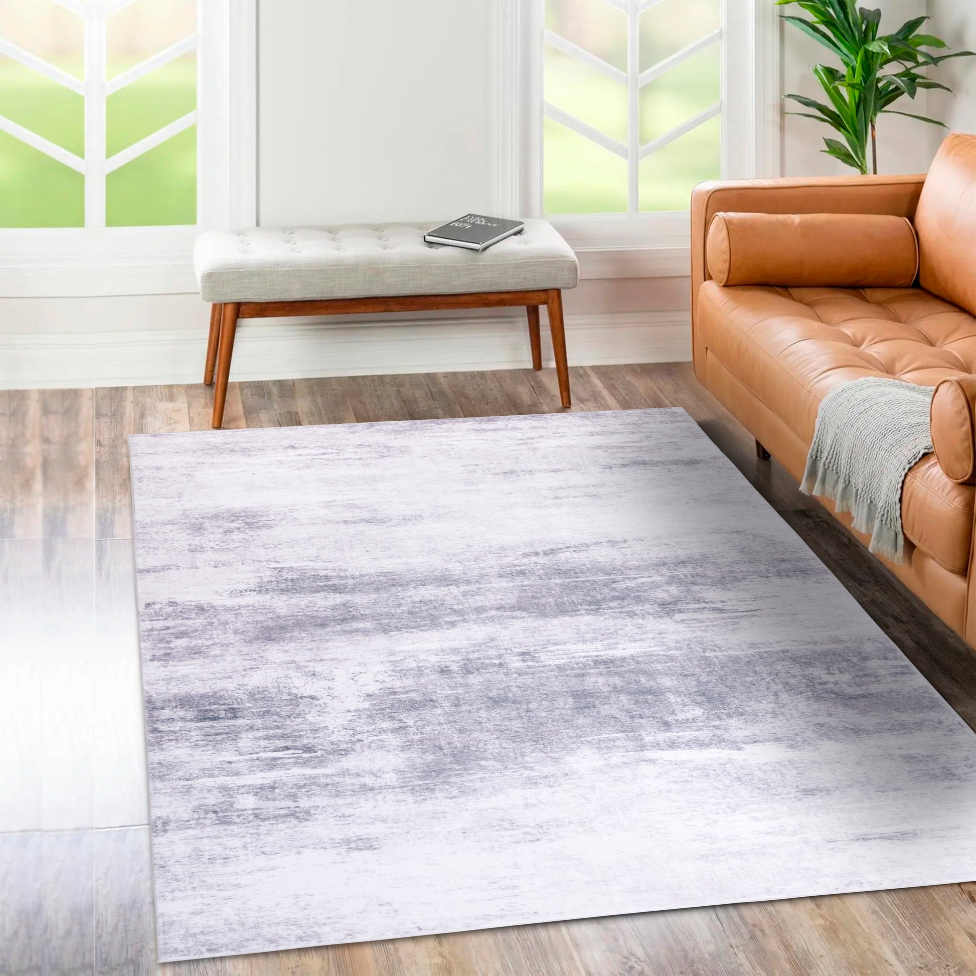 Ultra Soft Touch Durable Abstract Grey Indoor Area Rug Carpet for Living Room, Bedroom, Kids Room