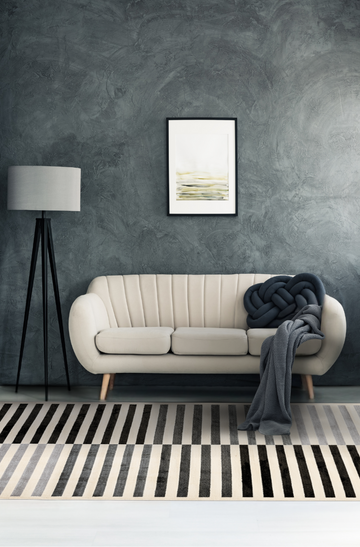 Symmetry Soft Ivory Charcoal Indoor Rug - ExclusiveOffer - Erbanica