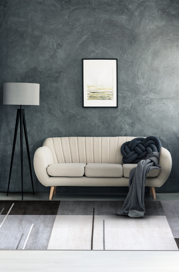 Geometric Soft Grey Charcoal Indoor Rug - ExclusiveOffer - Erbanica
