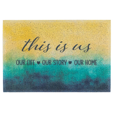 Matologie Multicolor Beach Text Easy Clean Indoor-Outdoor Door Mat