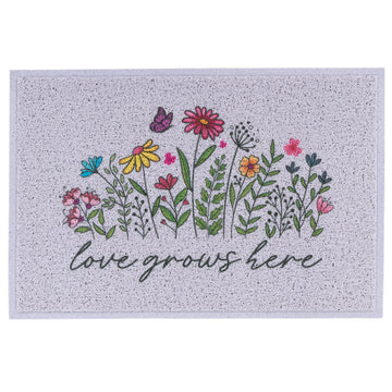 Matologie Love grows here Bouquet Easy Clean Indoor-Outdoor Door Mat