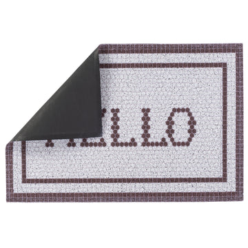 Matologie Grey Hello Easy Clean Indoor-Outdoor Door Mat