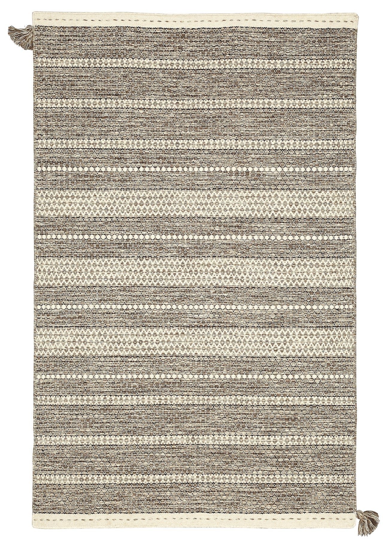 Handmade Light Grey Reversible Wool Rug
