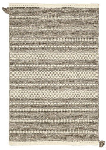 Handmade Light Grey Reversible Wool Rug