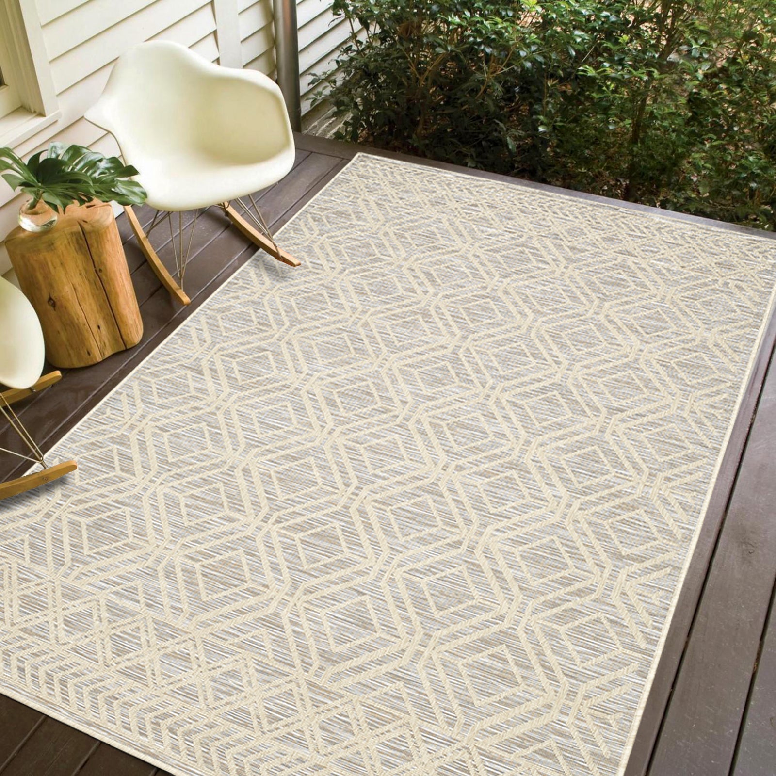 Odessa 1615 Ivory Indoor Outdoor Rug - Erbanica