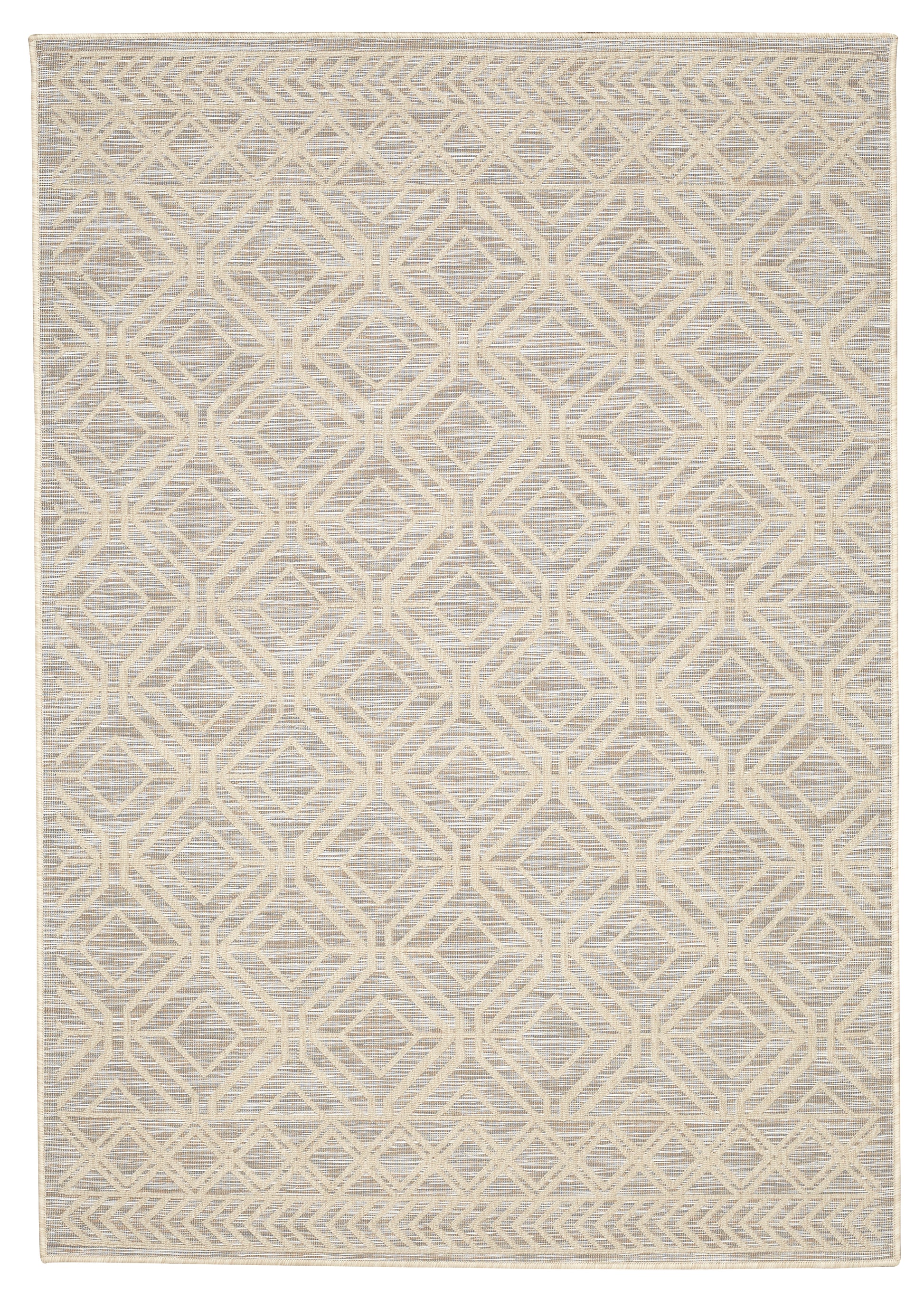 Modern Contemporary Polypropylene Trellis Ivory Rug - Erbanica