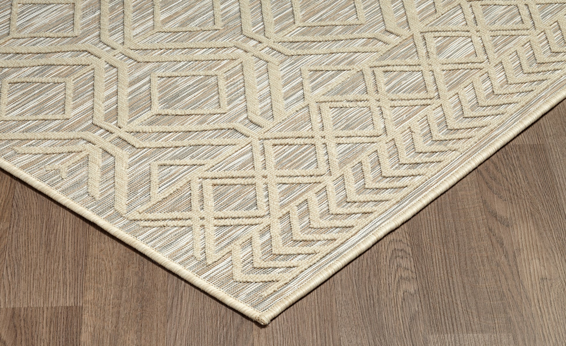 Modern Contemporary Polypropylene Trellis Ivory Rug - Erbanica