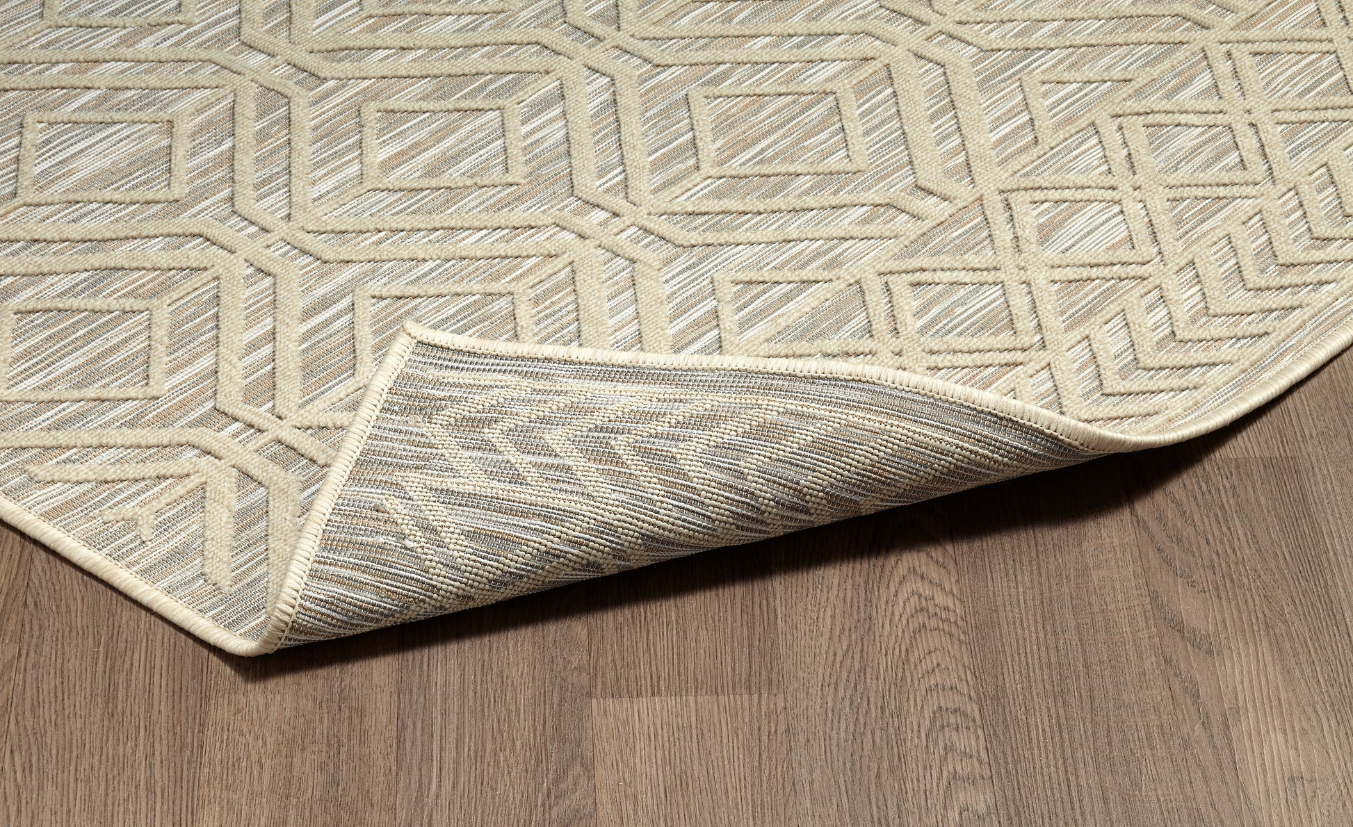 Modern Contemporary Polypropylene Trellis Ivory Rug - Erbanica