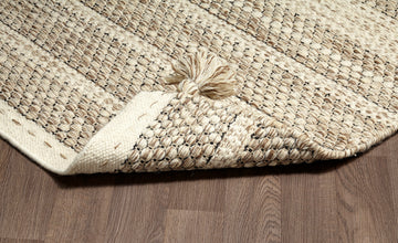 Handmade Sand Natural Reversible Wool Rug