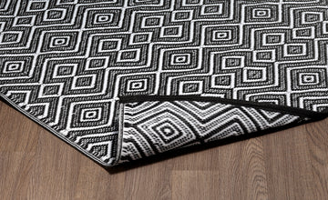 Indoor/Outdoor Black White Reversible Rug Outdoor Area Rug, Outdoor carpet, outdoor mat, picnic mat