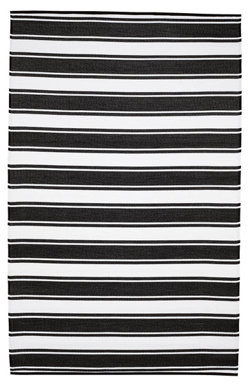 Indoor/Outdoor Black White Stripes Reversible Rug Outdoor Area Rug, Outdoor carpet, outdoor mat, picnic mat