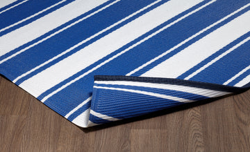 Indoor/Outdoor Blue White Stripes Reversible Rug Outdoor Area Rug, Outdoor carpet, outdoor mat, picnic mat