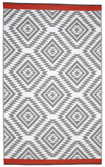 Indoor/Outdoor Grey White Red Reversible Rug Outdoor Area Rug, Outdoor carpet, outdoor mat, picnic mat
