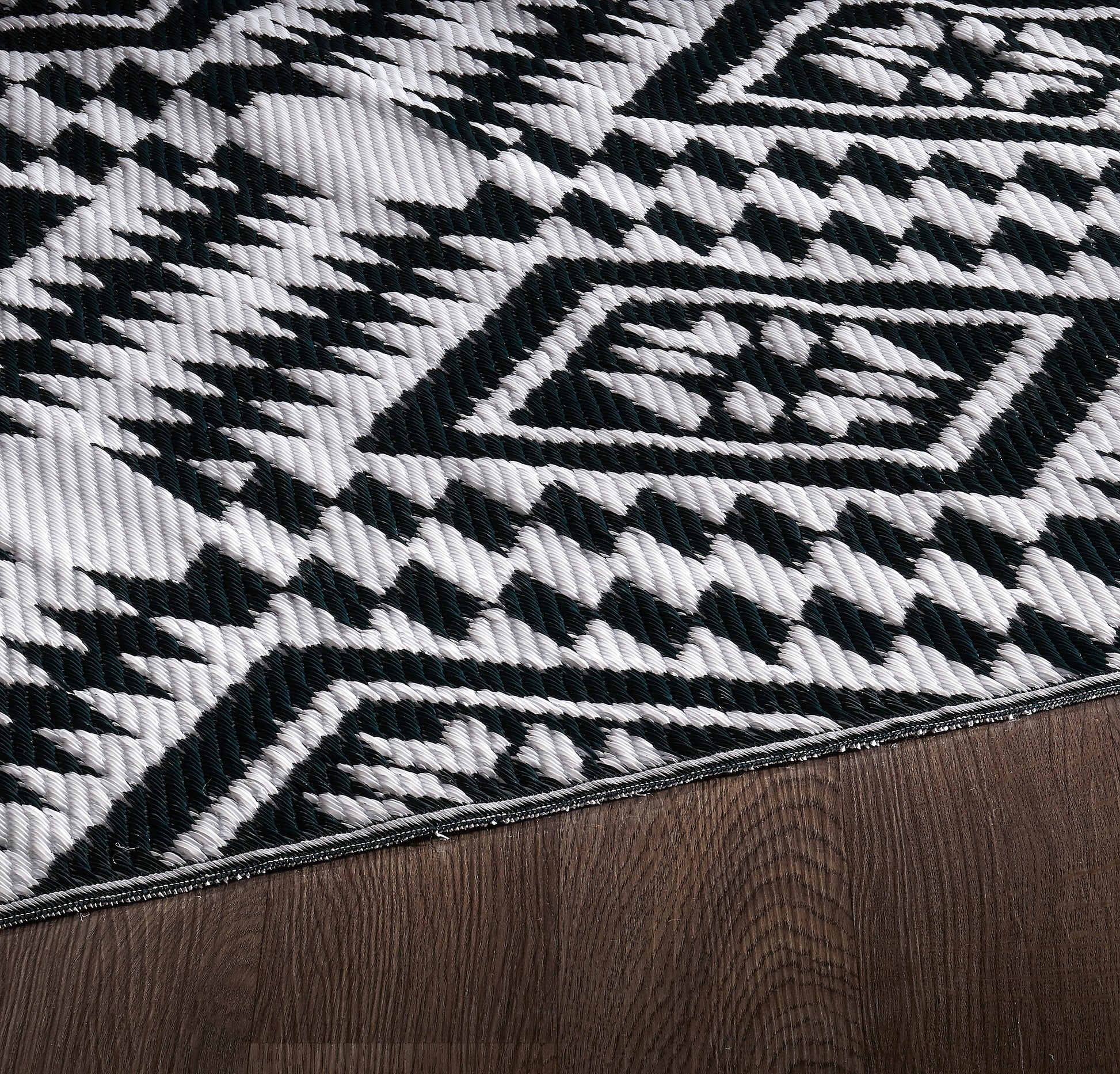 Indoor/Outdoor Black White Yellow Reversible Rug Outdoor Area Rug, Outdoor carpet, outdoor mat, picnic mat