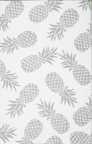 Grey Pineapple Reversible Indoor/Outdoor Plastic Rug - ErbanicaIndoor/Outdoor Grey White Pineapple Reversible Rug Outdoor Area Rug, Outdoor carpet, outdoor mat, picnic mat