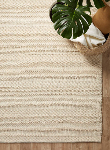 Hand Knotted Wool Ivory Rug - Erbanica