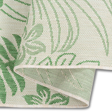 Quick Dry Green Palm Indoor Outdoor Rug for Patio Backyard Deck Balcony Terrace