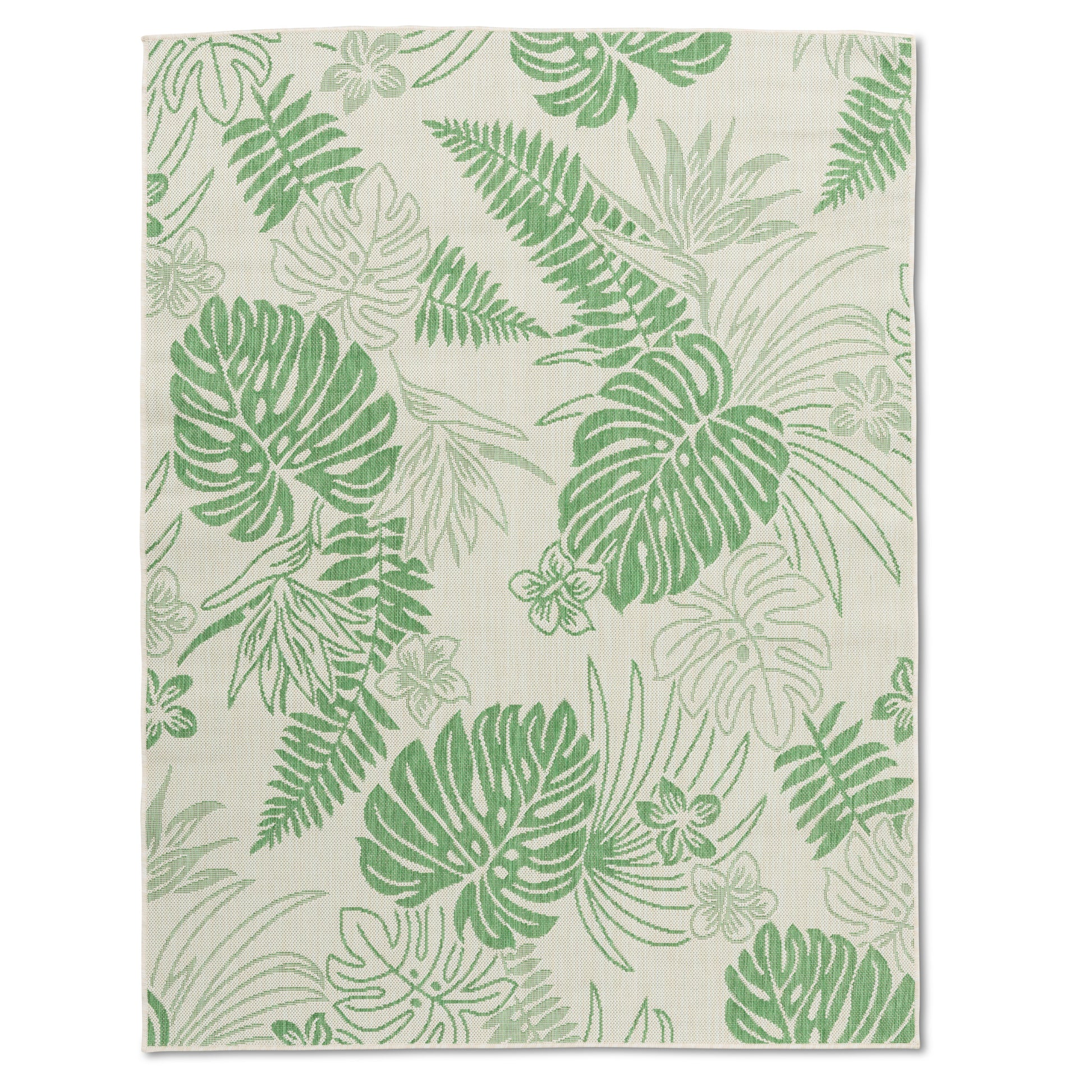 Quick Dry Green Palm Indoor Outdoor Rug for Patio Backyard Deck Balcony Terrace
