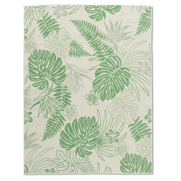 Quick Dry Green Palm Indoor Outdoor Rug for Patio Backyard Deck Balcony Terrace