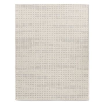 Quick Dry Grey Windowpane Indoor Outdoor Rug for Patio Backyard Deck Balcony Terrace
