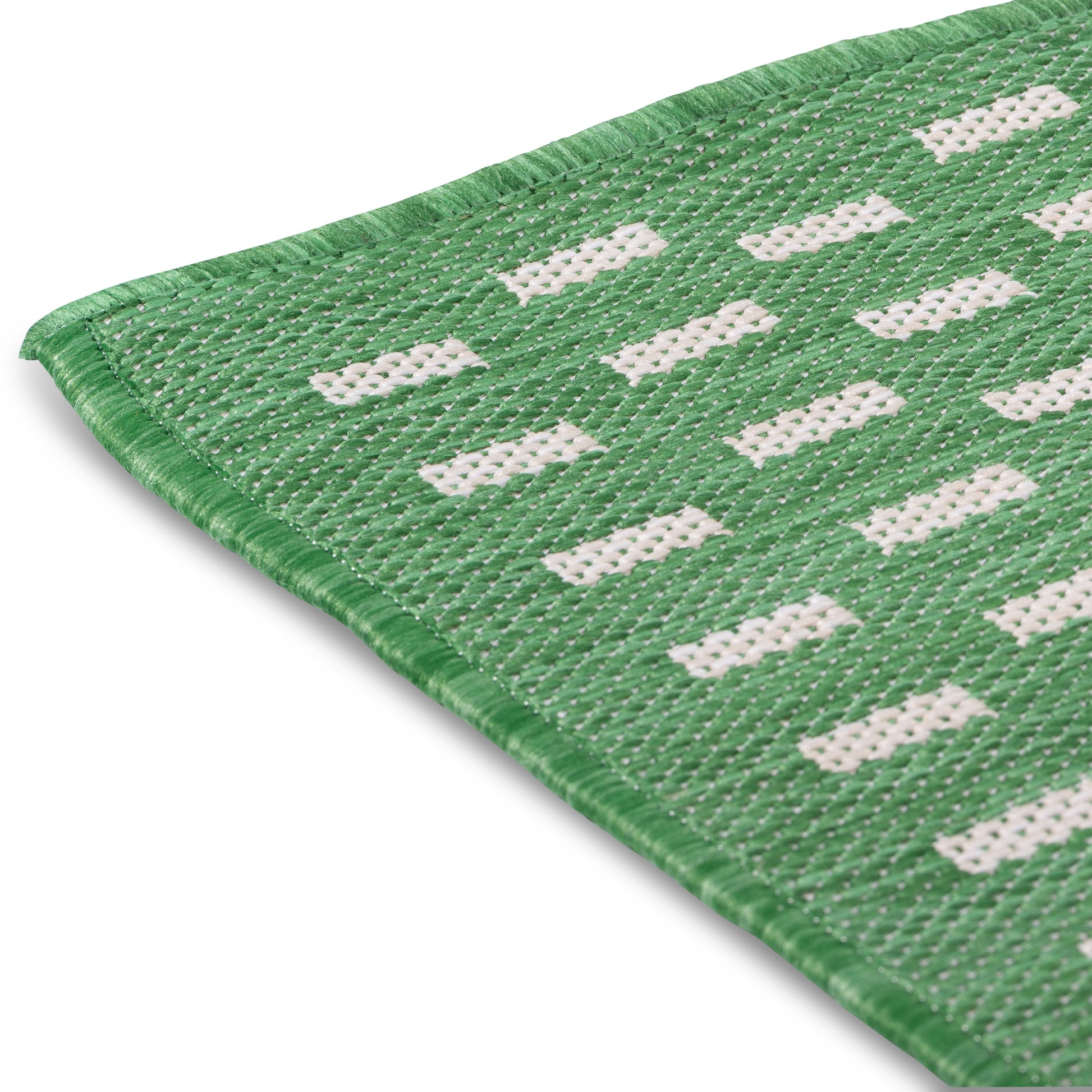 Quick Dry Green Stripes Indoor Outdoor Rug for Patio Backyard Deck Balcony Terrace
