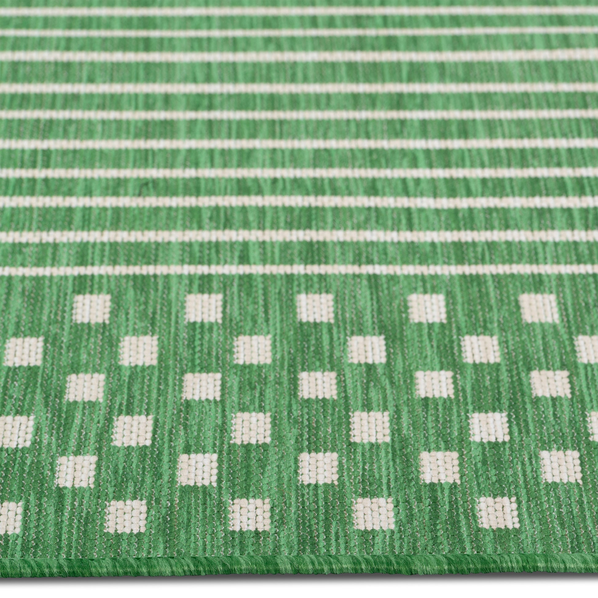 Quick Dry Green Stripes Indoor Outdoor Rug for Patio Backyard Deck Balcony Terrace