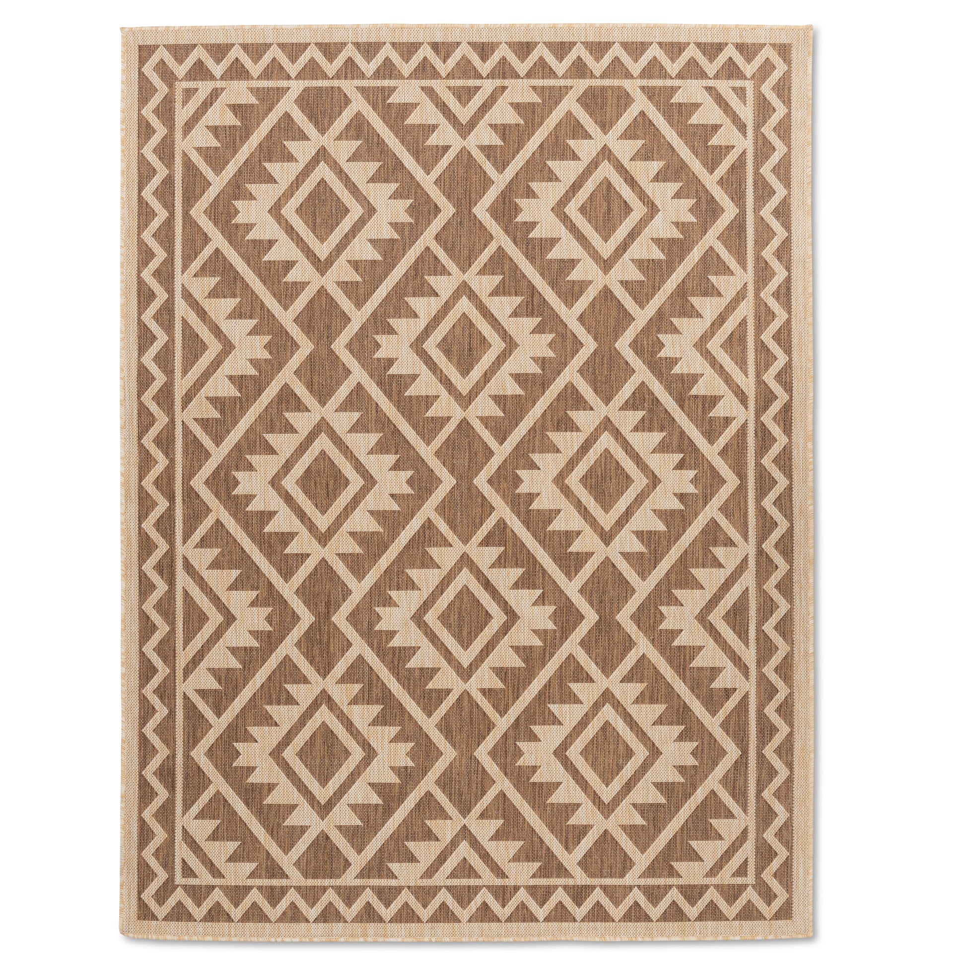 Quick Dry Beige Moroccan Indoor Outdoor Rug for Patio Backyard Deck Balcony Terrace