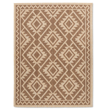 Quick Dry Beige Moroccan Indoor Outdoor Rug for Patio Backyard Deck Balcony Terrace