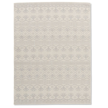 Quick Dry Grey Fleur Indoor Outdoor Rug for Patio Backyard Deck Balcony Terrace