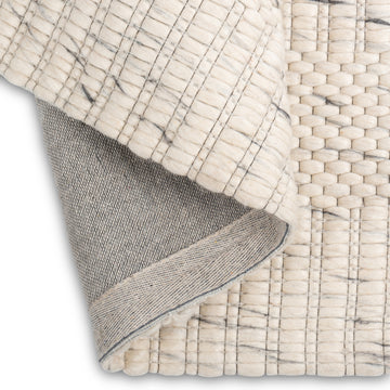 Chinook Ivory Grey Wool Indoor Rug, Area rug, Indoor carpet, Handmade, Soft