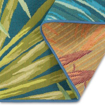 Eden Palm Navy Indoor Outdoor Rug - Erbanica