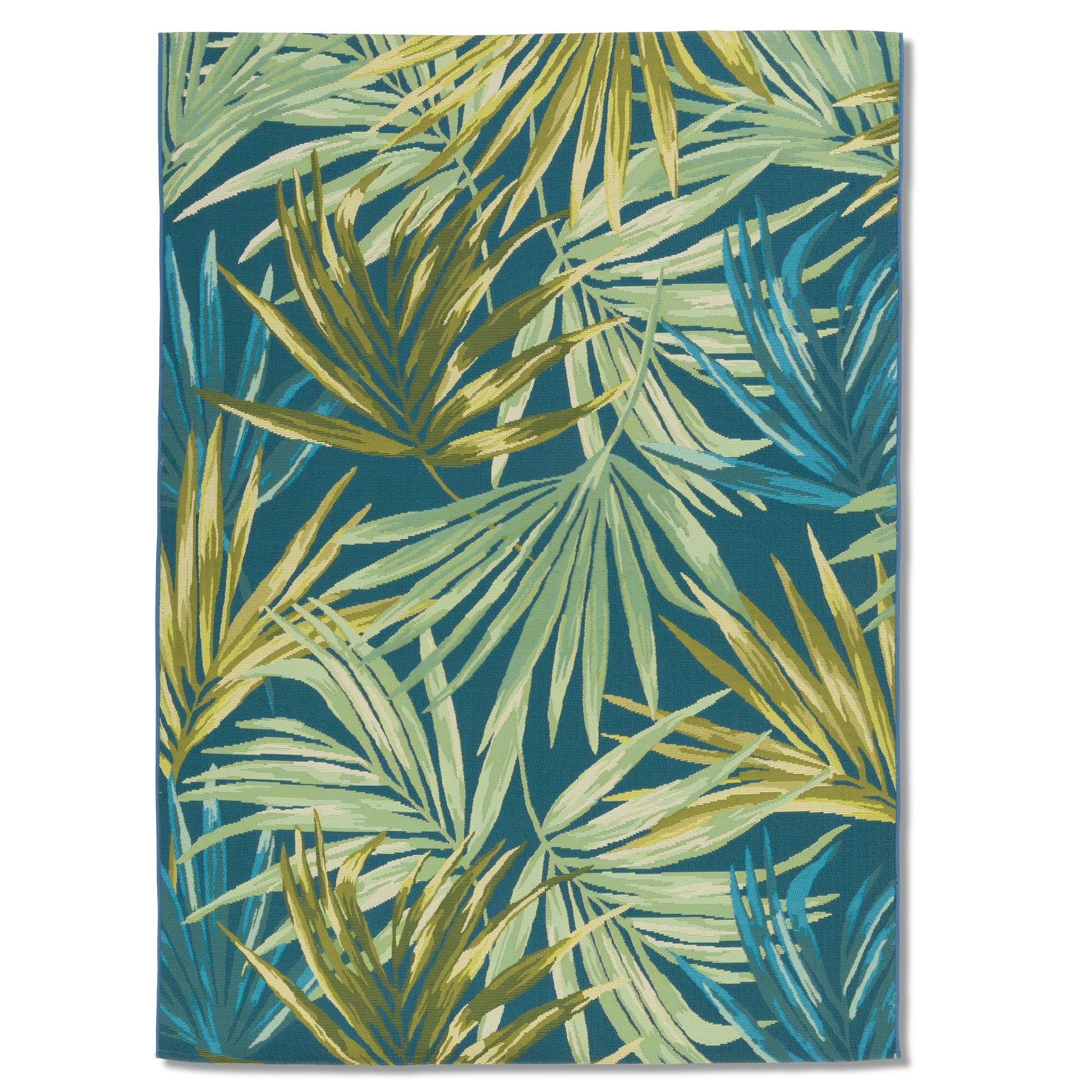 Eden Palm Navy Indoor Outdoor Rug - Erbanica