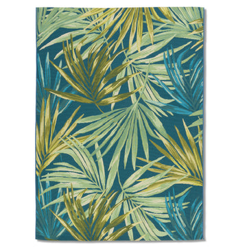 Eden Palm Navy Indoor Outdoor Rug - Erbanica